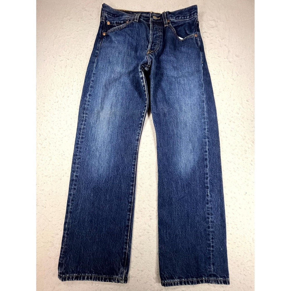 Y2K Levi's 501 Original Fit Jeans Mens 32x30 Blue Denim Button Fly Straight Leg